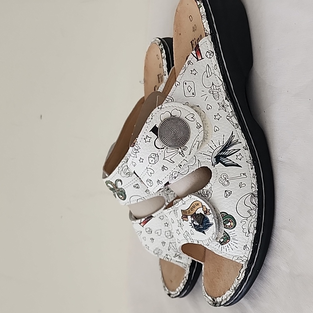 Finn Comfort Sansibar Double Strap Slide In Sandal Grafitti White 40 Us9-9.5 - Picture 6 of 8